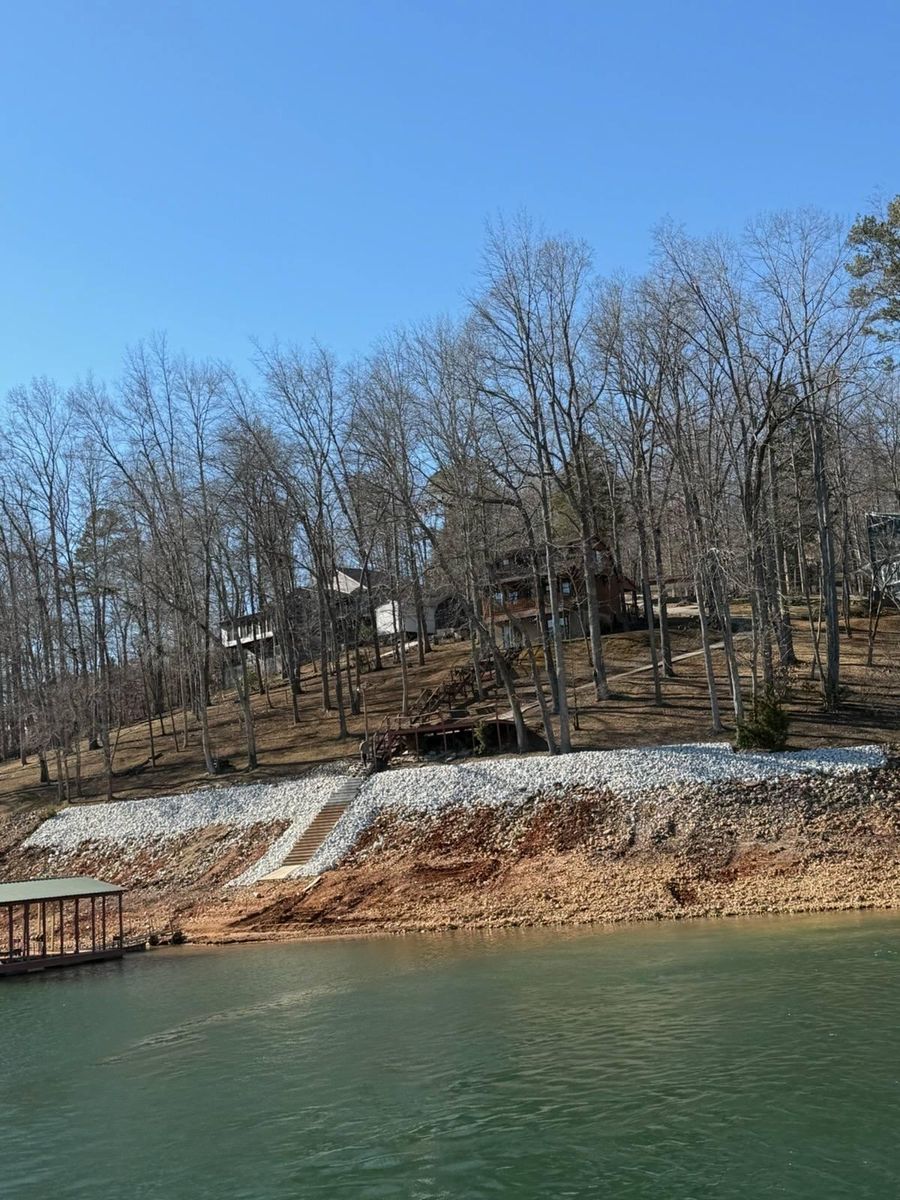 Shoreline Stabilization for Restoration Shoreline Norris Lake Rip Rap in Norris Lake, TN