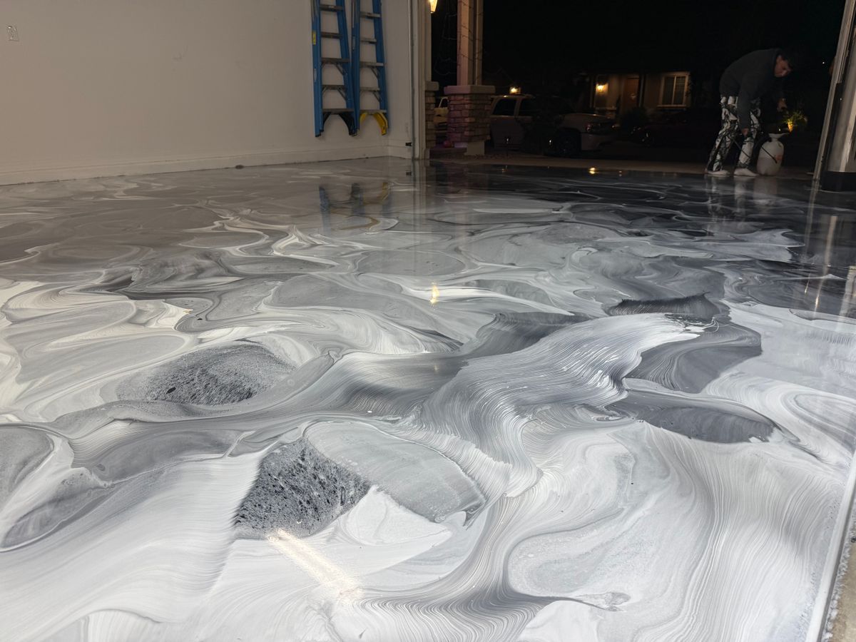 Basement Floor Epoxy Install for Mesa Epoxy Floors in Mesa, AZ