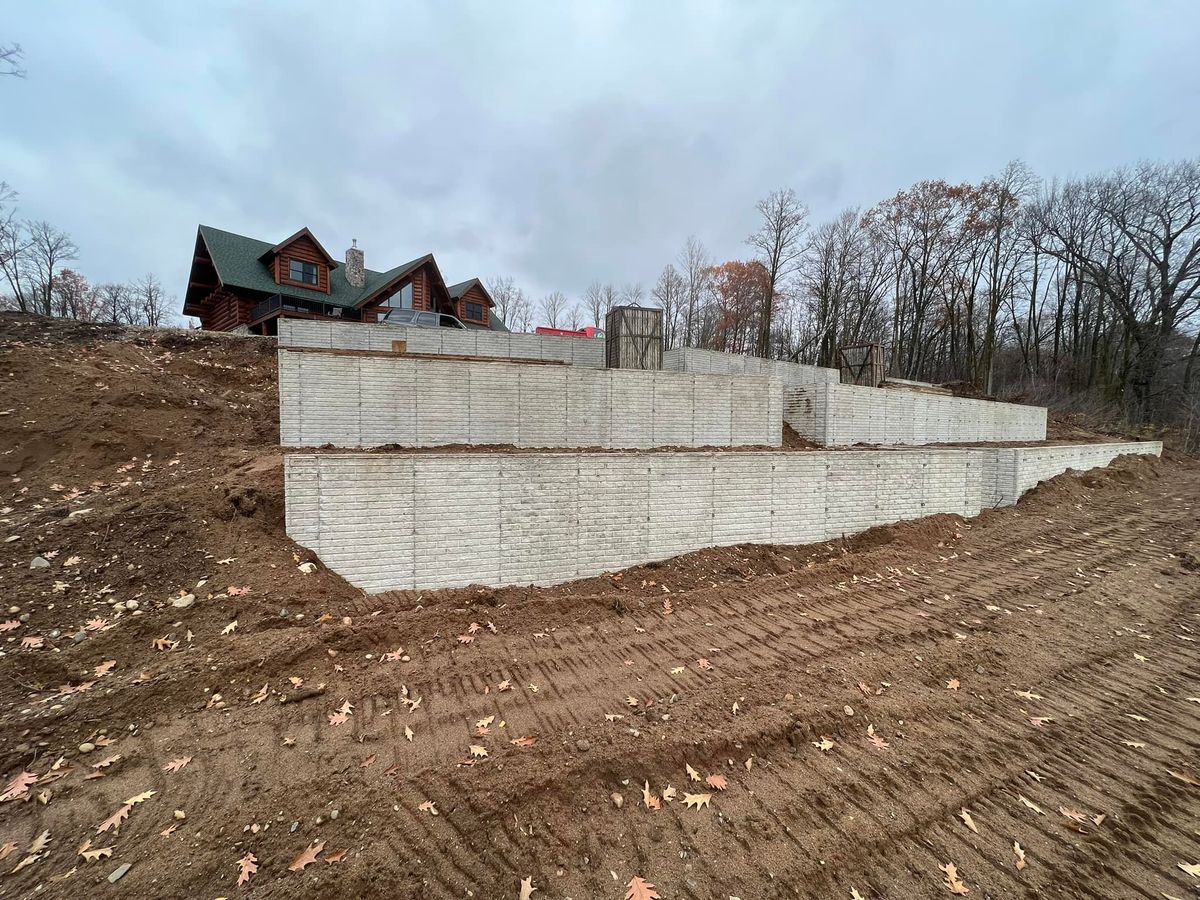 Retaining Wall Construction for Johnsons Custom Creations in Milaca, MN
