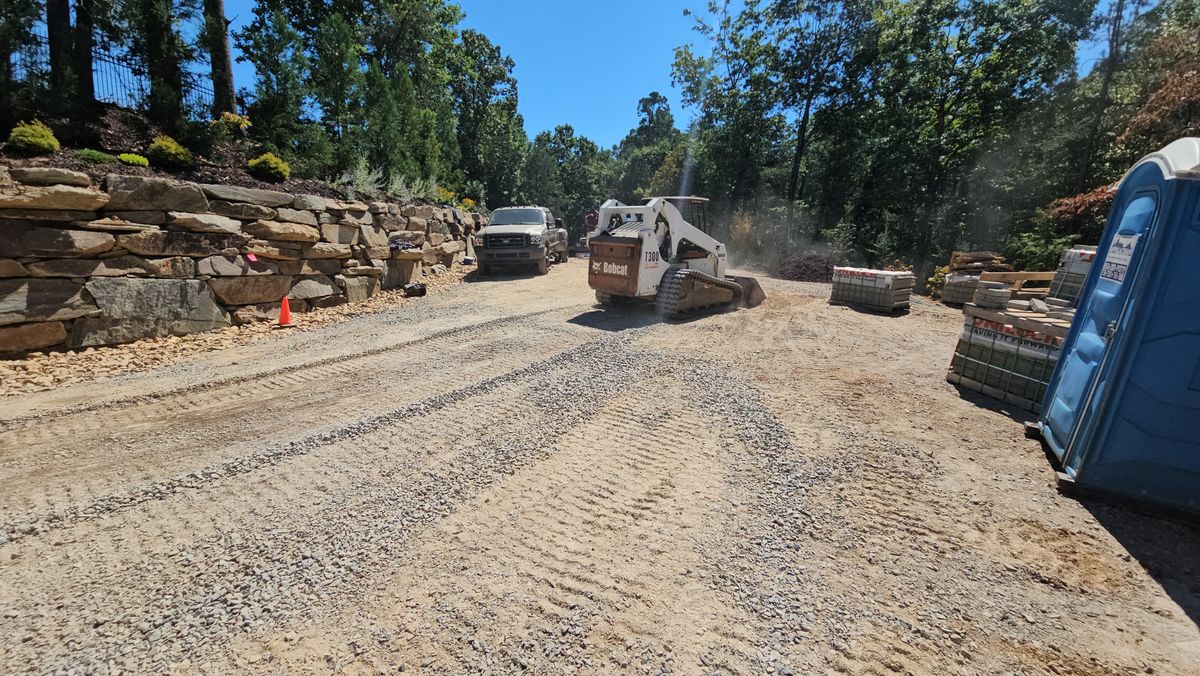 Grading services for Acosta's Stone work in Hendersonville, NC