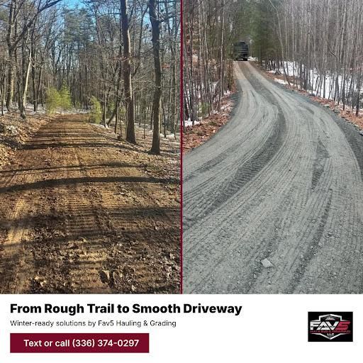 Driveway Install for Fav5 Hauling & Grading in Mount Airy, NC