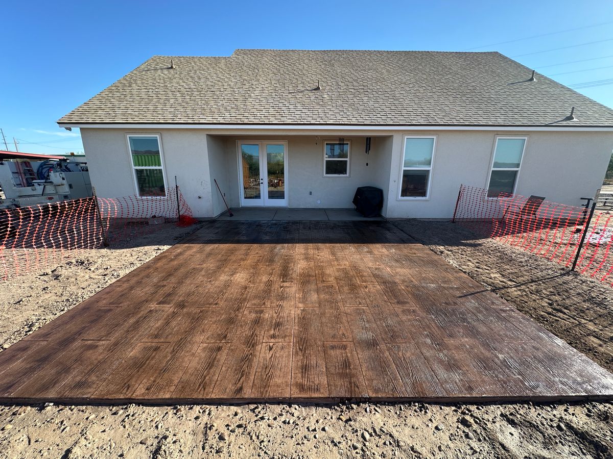 Stamped Concrete Installation for American Concrete Placement in Camp Verde, AZ