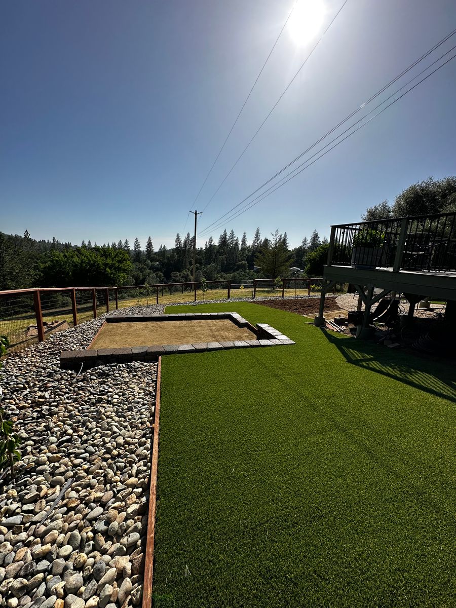 Artificial turf installation for Diamond Landscape & Hardscape in Diamond Springs, CA