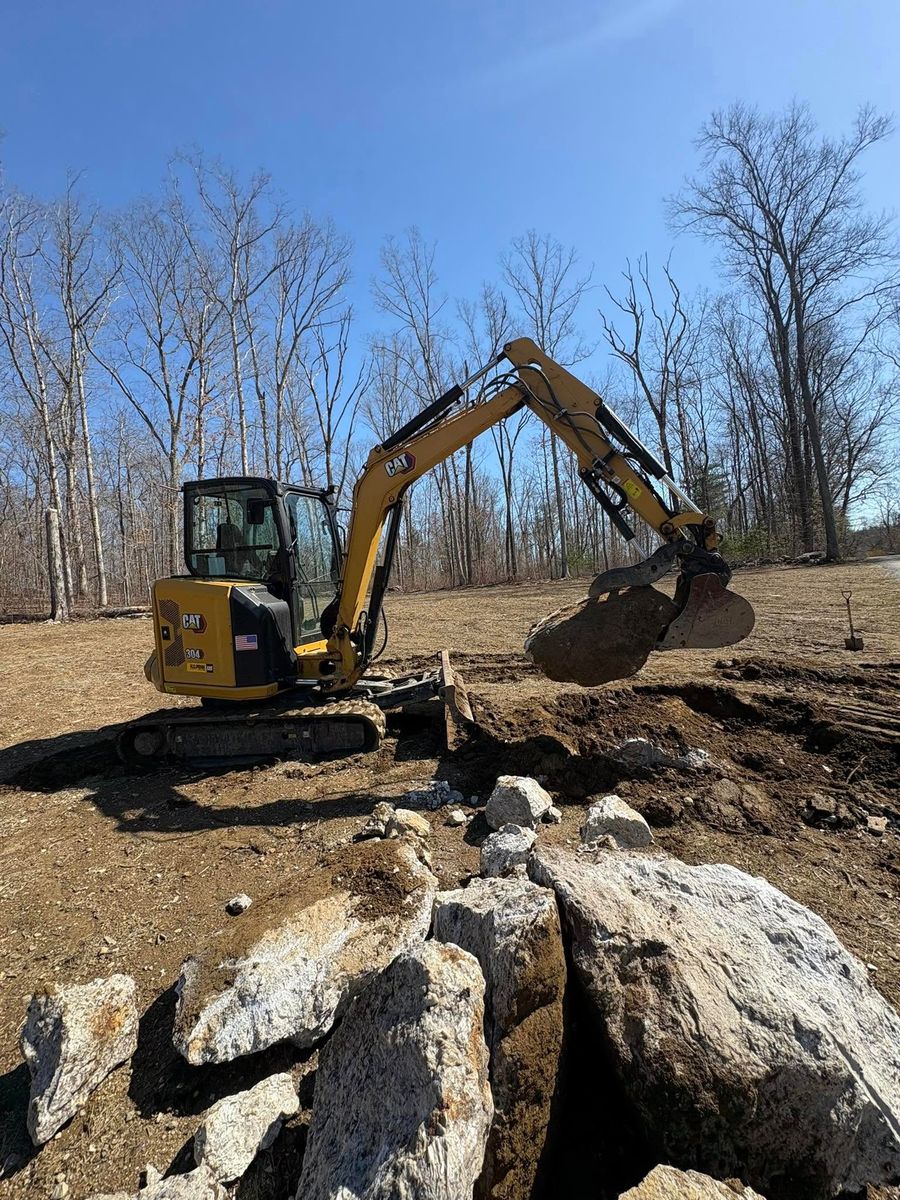 Residential Excavation for Chapman's Lawn & Landscape in Ellington, CT