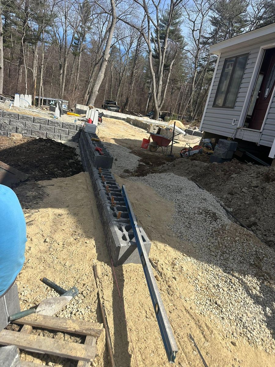 Retaining Wall Construction for J & R VISUAL LANDSCAPING in Haverhill, MA