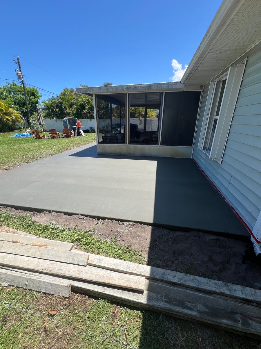 Patio Addition for Coastal Concrete Creation in Port St. Lucie, FL