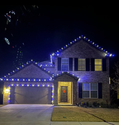 Custom Christmas lights for Teague Trees and Land Clearing in Rendon, TX