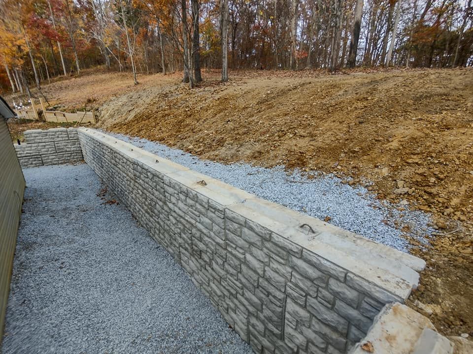 Retaining Wall Construction for Class Act Earthworx in Elizabethton, TN