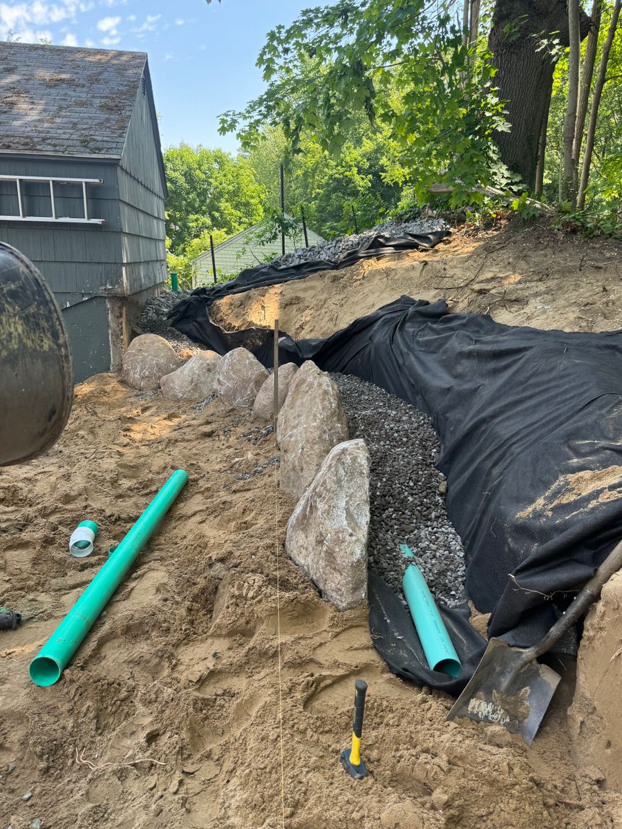 Retaining Wall Construction for Lennon Land Management in Suffield, CT