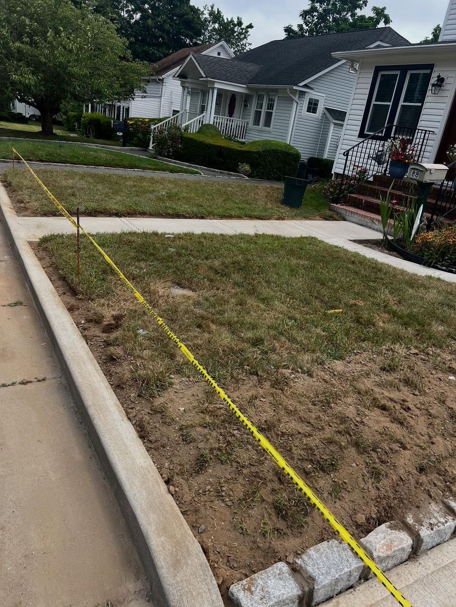 Sidewalk Installation for Azores Concrete L.T.D. in Port Jefferson Station, NY
