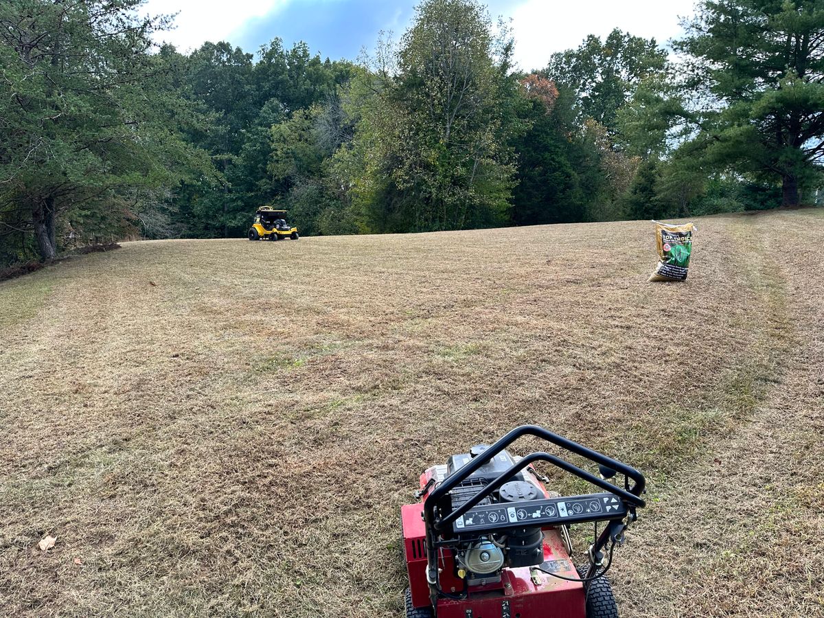 Slice Seeding for Fenix Lawn Care in Cookeville, TN