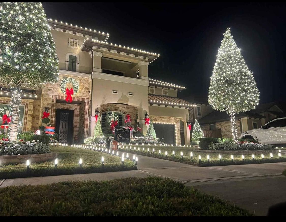 Christmas Light Installation for Alpha Shack Construction in Conroe, TX