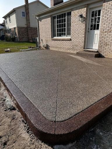 Broom finish patios for Crown Cement in Canton Township, MI