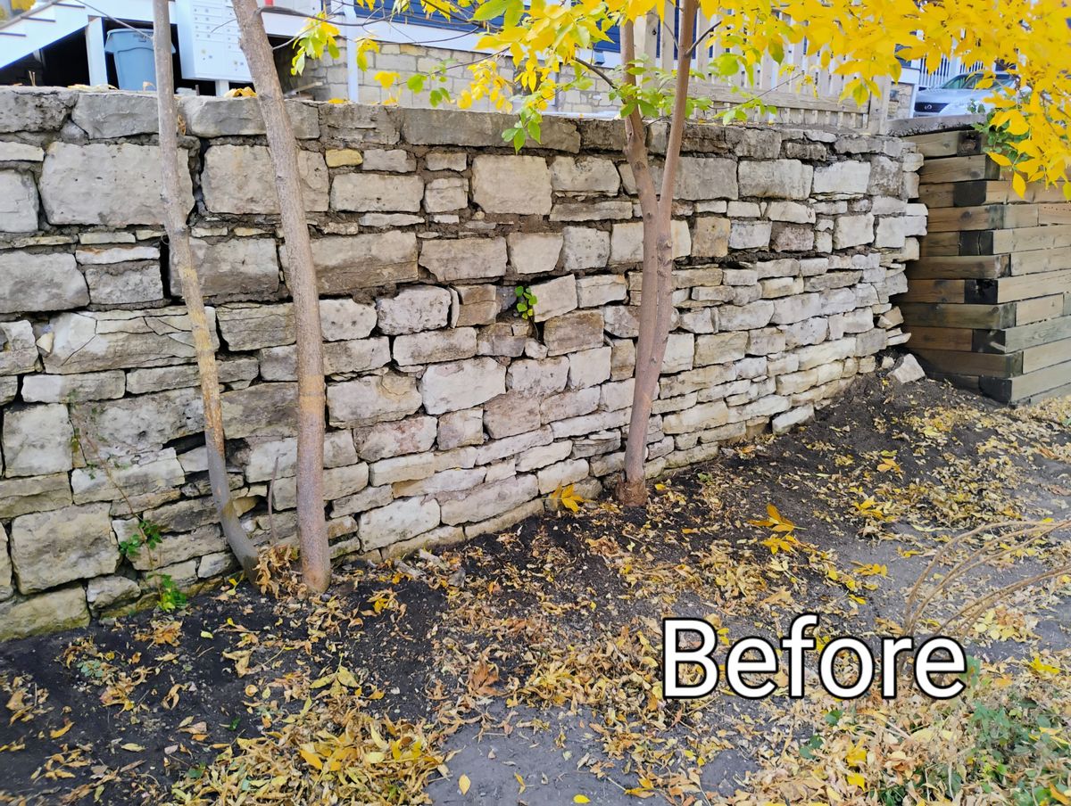 Retaining Wall Resurrection for To the Point Masonry in Spring Valley, WI