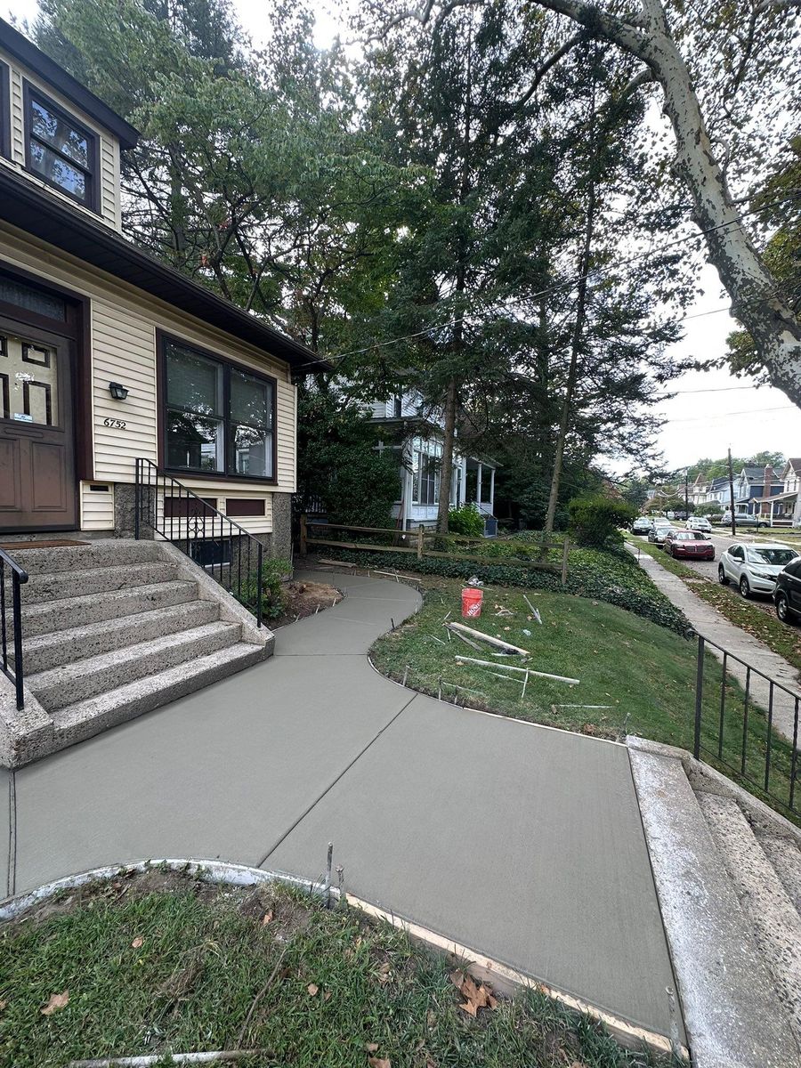 Sidewalk Installation for GV Concrete LLC in Cherry Hill Township, NJ