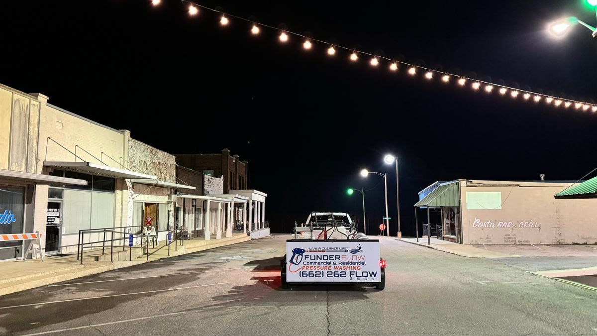 Bistro Lighting for FunderFlow Commercial and Residential Pressure Washing Inc in Tupelo, MS