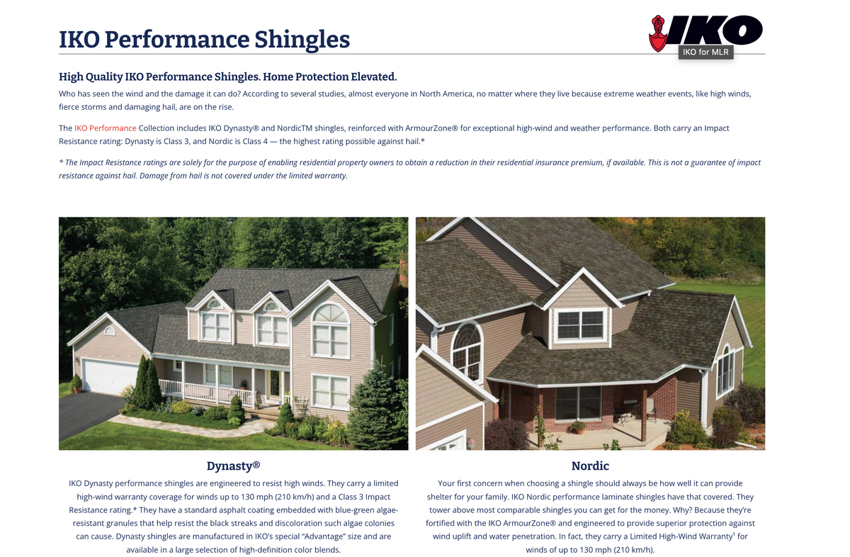 Residential Roofing: IKO Perfomance Shingles for Major League Roofing in Frisco, TX