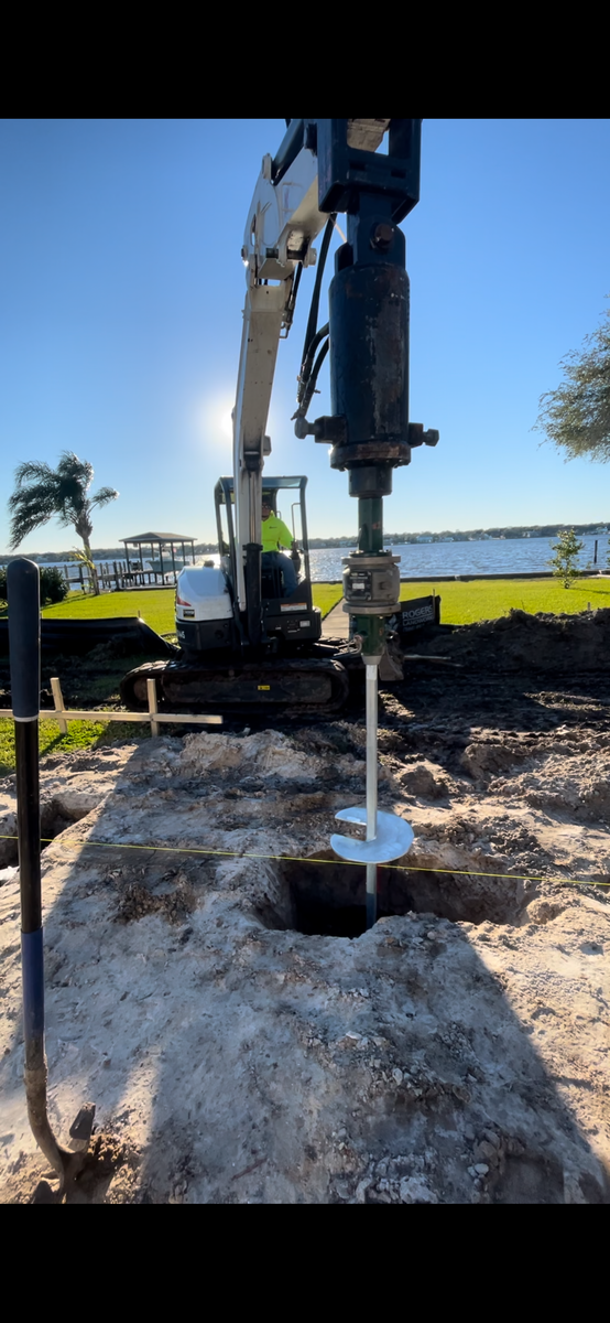 Helical Pilings - New Construction / Tiebacks for Lad’s Coastal Construction in Flagler Beach, FL