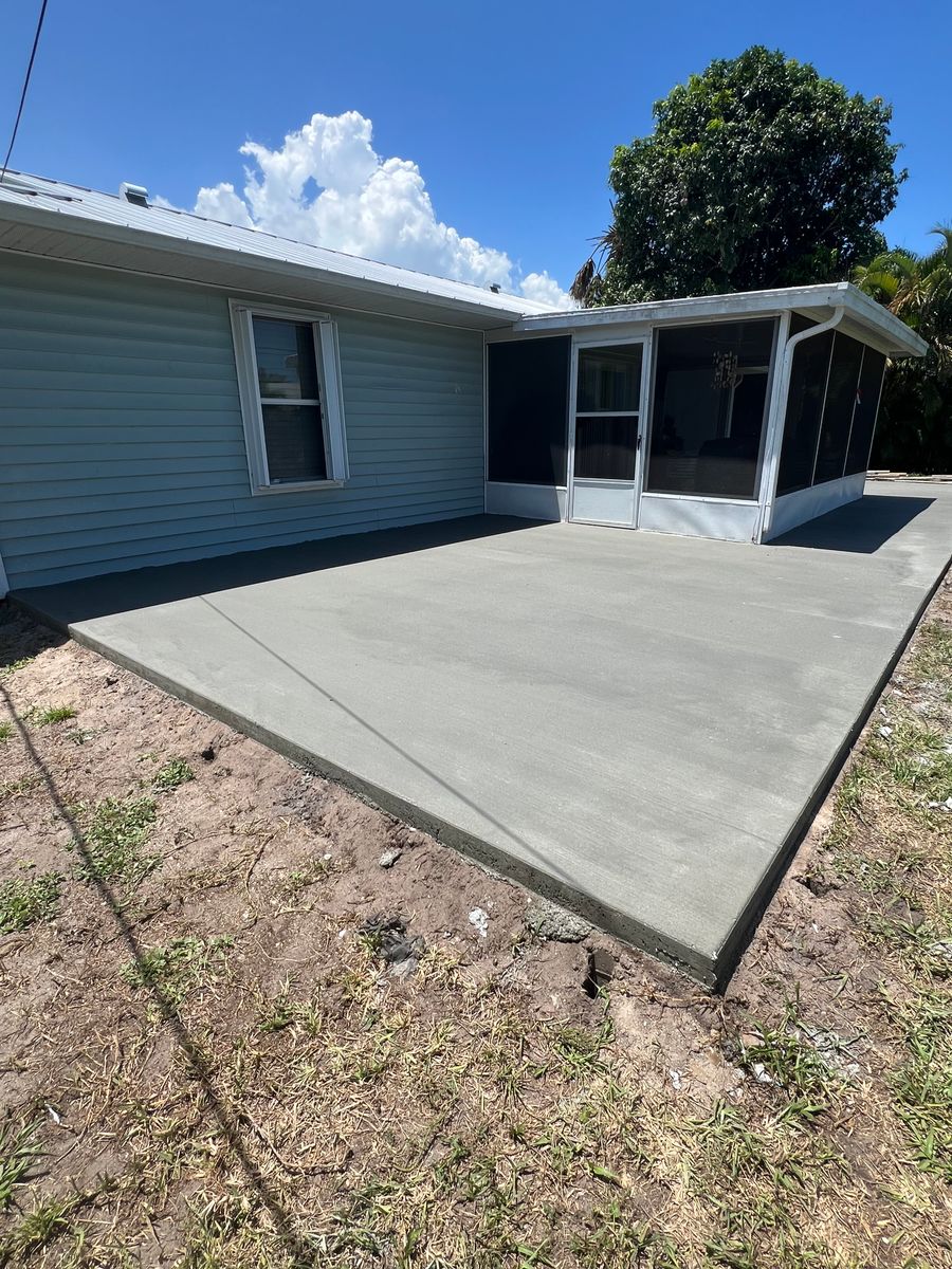 Patio Addition for Coastal Concrete Creation in Port St. Lucie, FL