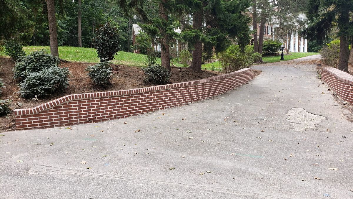 Hardscape brick laying for Acosta's Stone Work in Henderson, NC