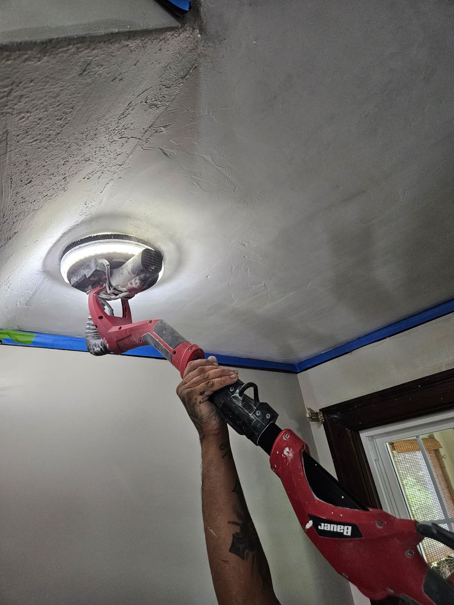 Popcorn Ceiling Removal for LR Painting in Springfield, MA