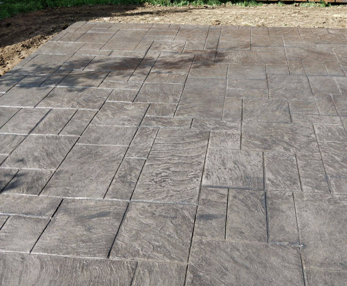 Stamped Concrete Installation for Top Tier Concrete & Lawn Services in Broken Arrow, Oklahoma