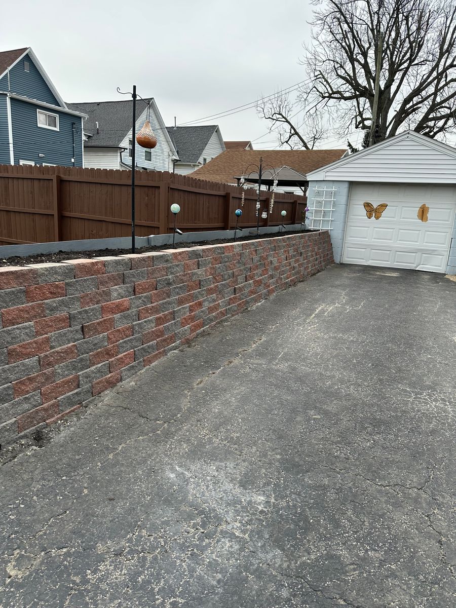 Retaining Wall Construction for OT Lawn and Landscaping LLC in Carey, OH