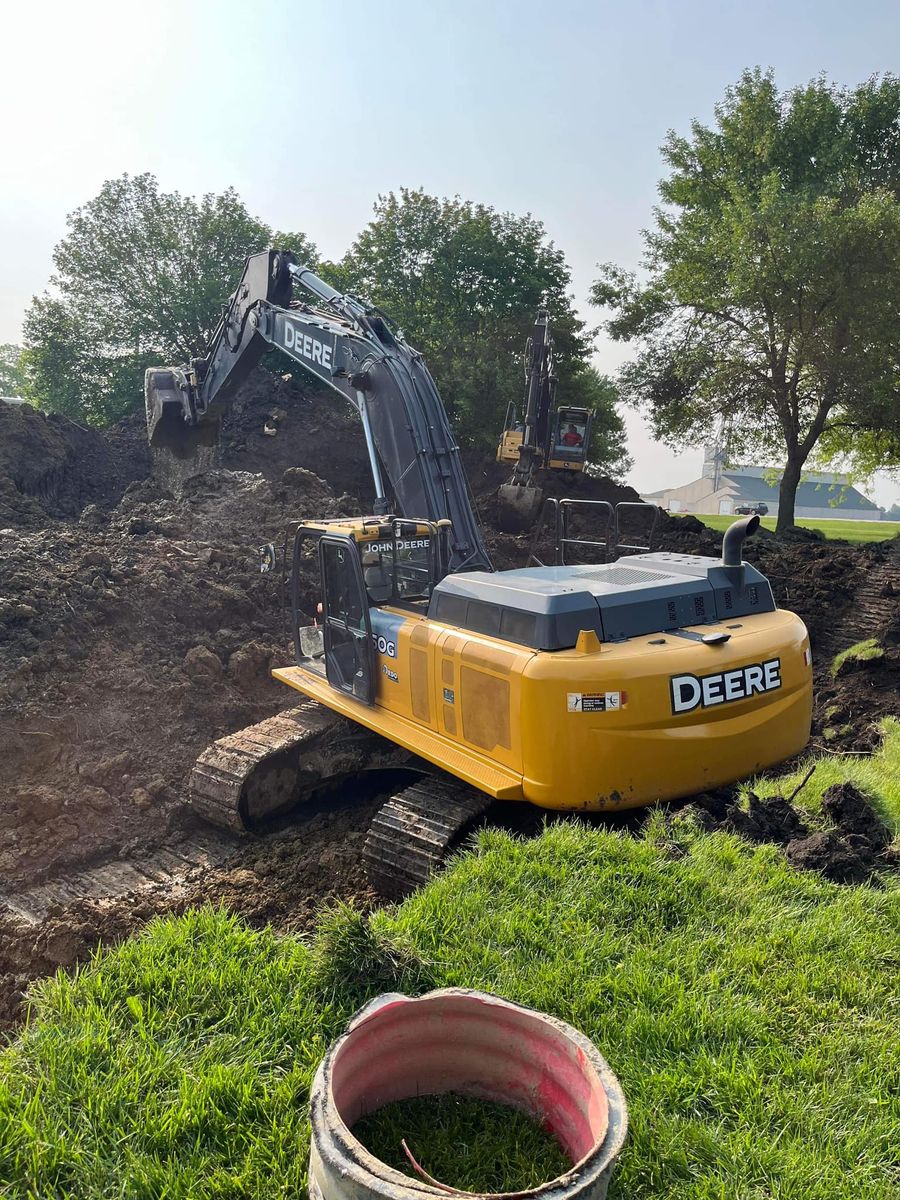 Excavating for Opdahl Farm Drainage in Fulda, MN