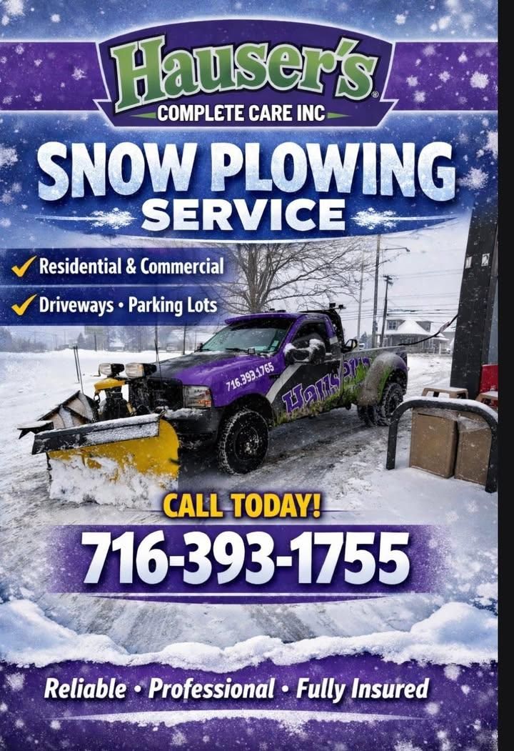 Commercial & Residential Snowplowing for Hauser's Complete Care INC in Lancaster, NY