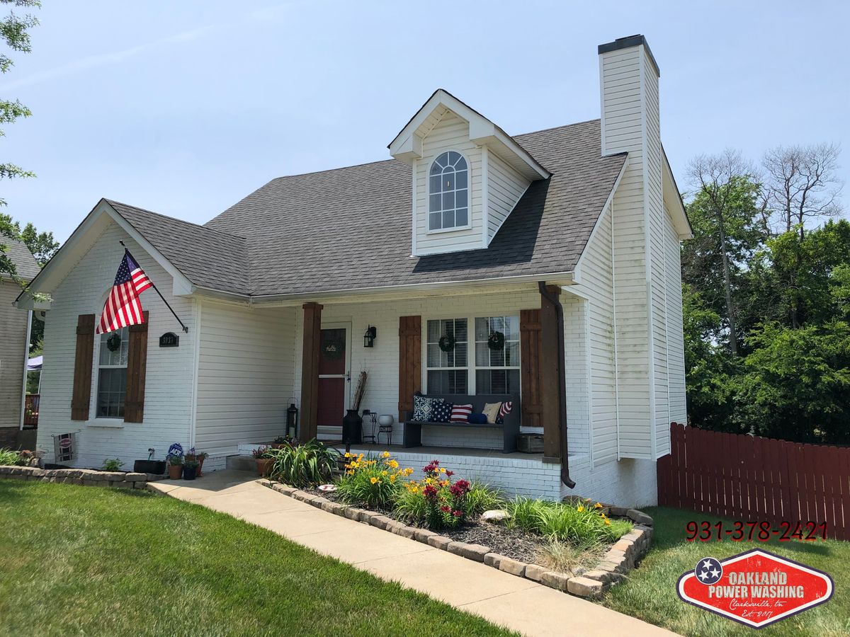House and Roof Softwash for Oakland Power Washing in Clarksville, TN