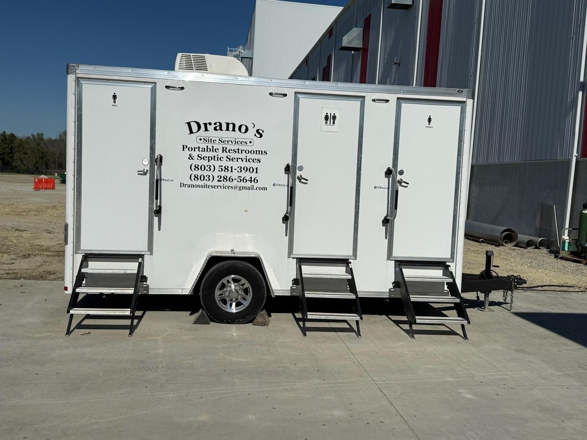 Restroom Trailer Rentals for Drano's Site Services in Chester, SC
