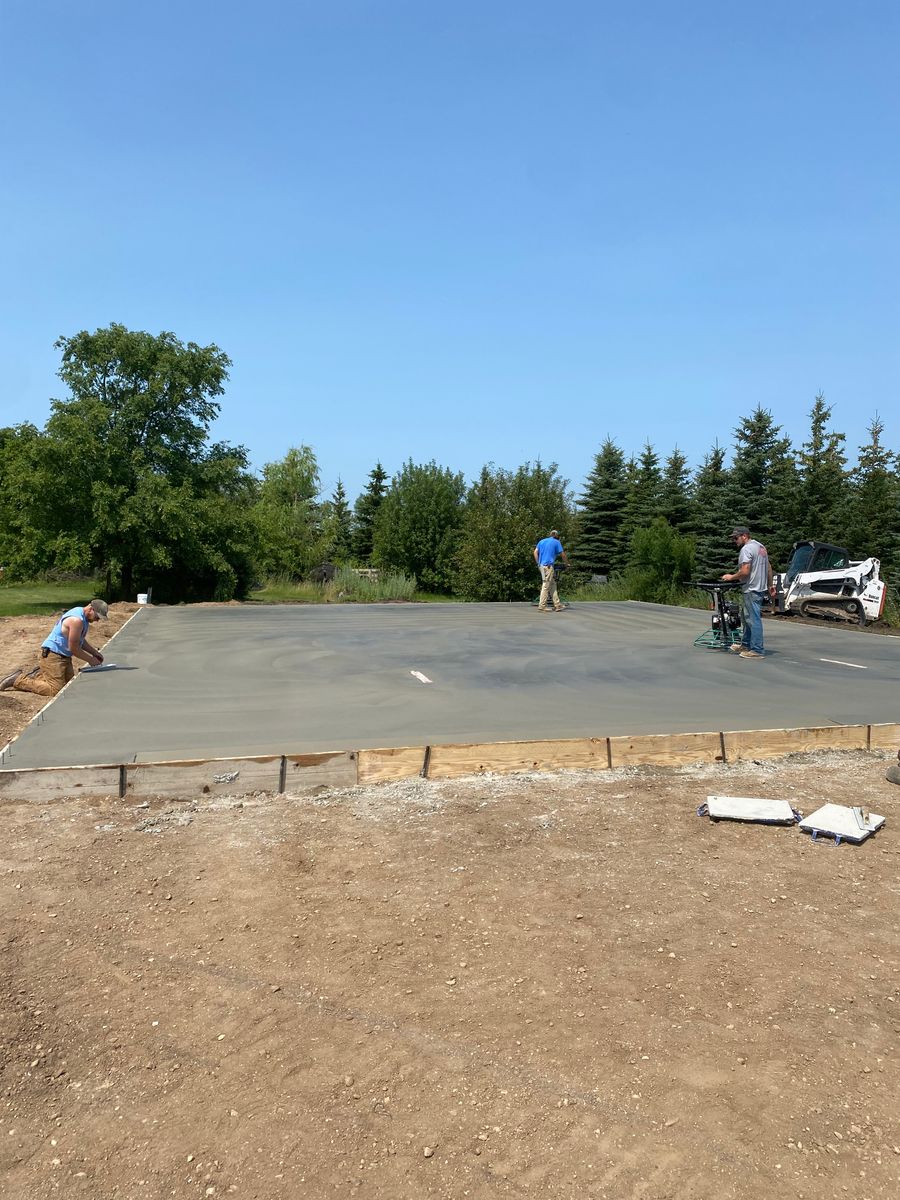 House and Shed Floors for Johnson Concrete in New London, MN