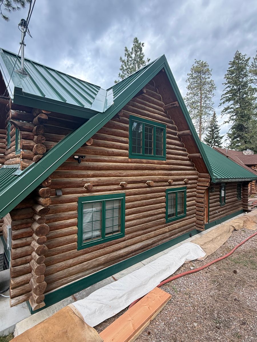 Log Home Restoration for True Blue Logworks LLC in Corvallis, MT