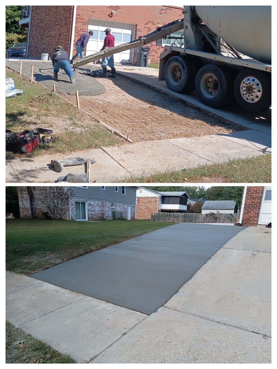 Concrete Driveway Installation for OBH Concrete LLC in Lusby, MD