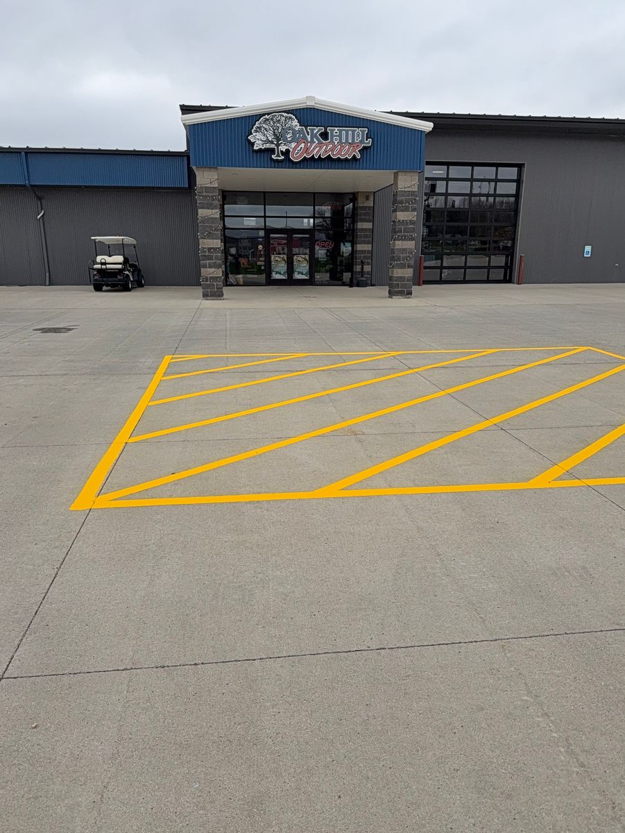 Line Striping for Midwest Line Striping LLC in Spirit Lake, IA