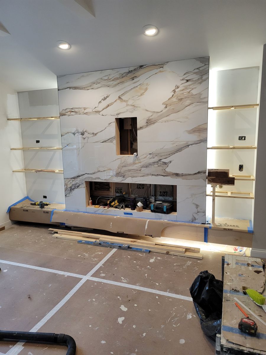 Porcelain panels and slabs tile installation for Unique Renovations in Will County,,  IL