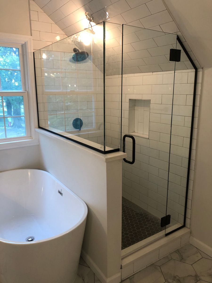 Frameless Shower Setup for Topline Glassworks in Kansas City, MO