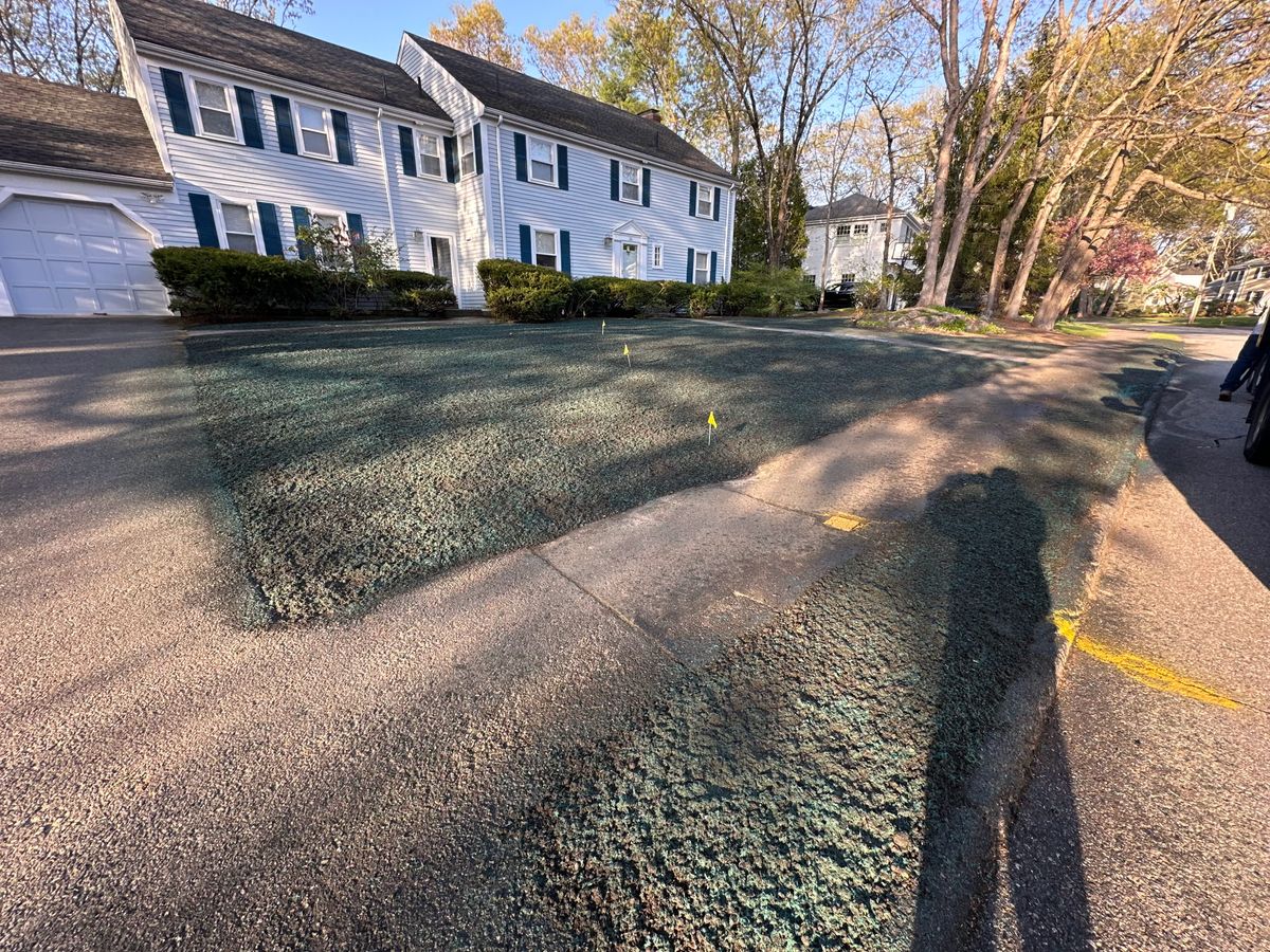 Hydroseed services. for F Carias Irrigation Specialist INC in Southborough, MA