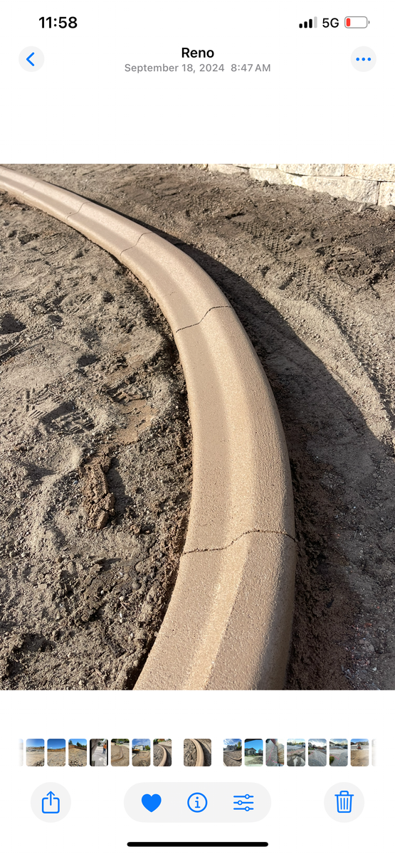 Concrete Curbing for Angel Landscaping in Sparks, NV