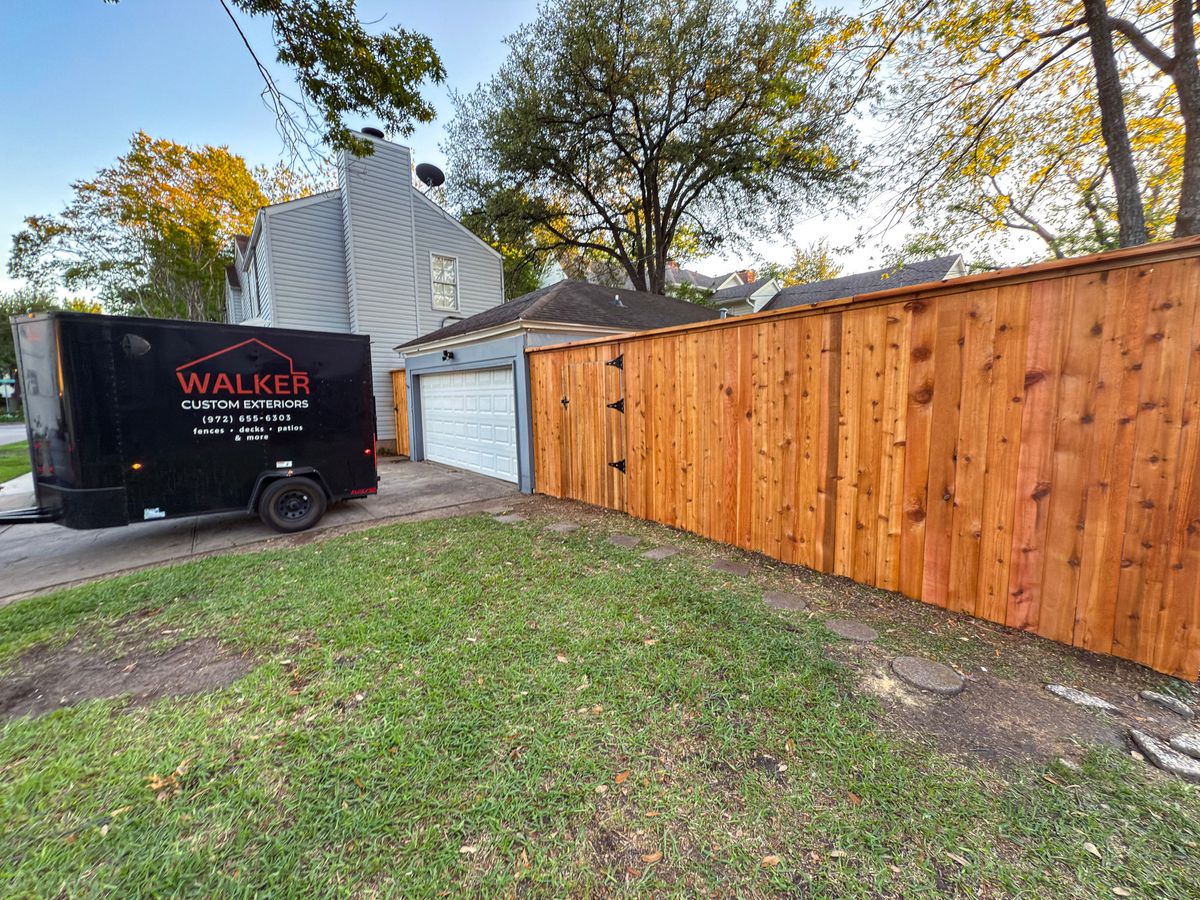 Wood Fences for Walker Custom Exteriors in Dallas, TX