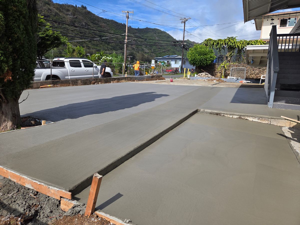 Driveway Construction for C&O Masonry Contractor in Waianae, HI