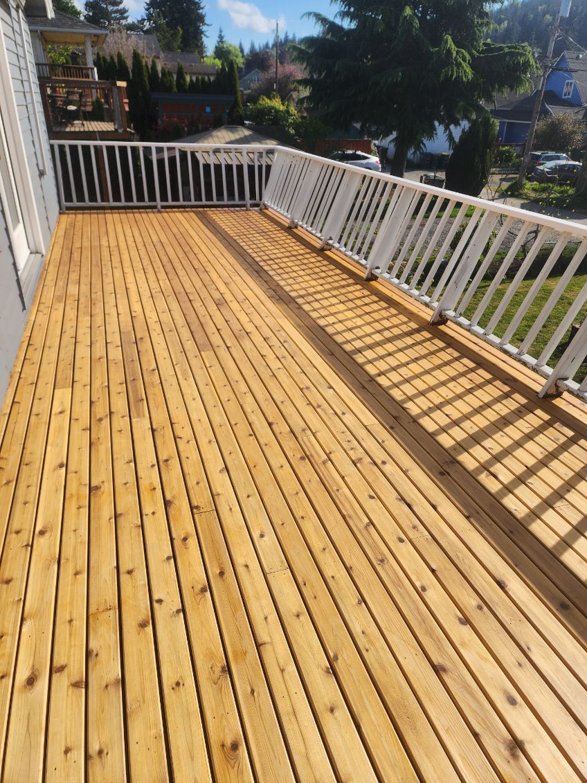 Deck and Patio Staining for Renovative Property Services LLC in Bellingham, WA