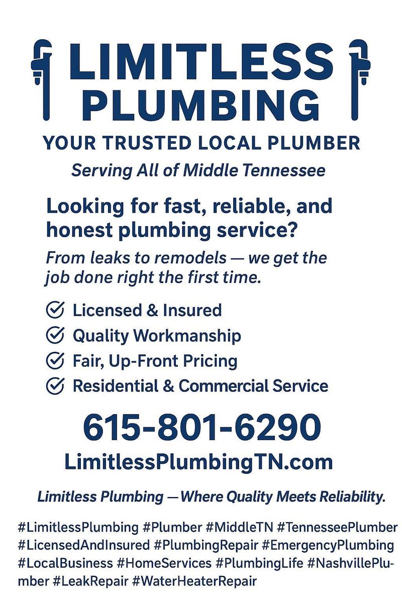 Leak Repair for Limitless Plumbing in Smyrna, TN