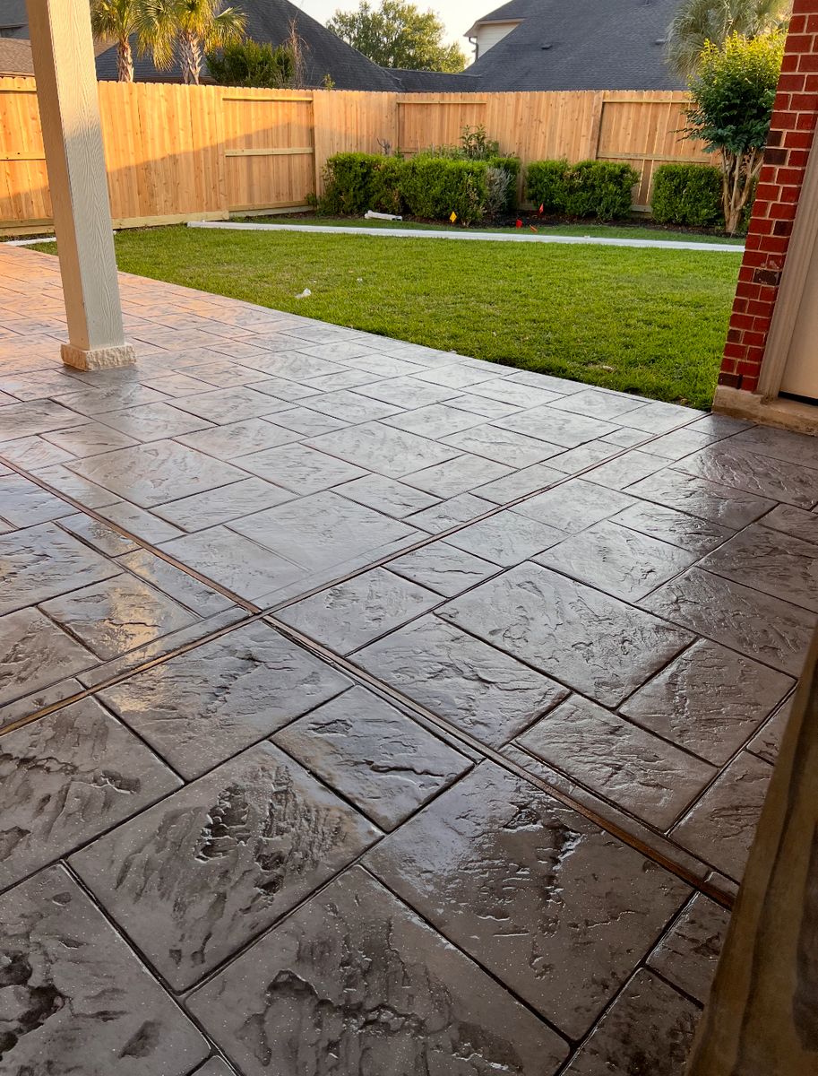 Stamped Concrete Installations for Texas Curb N Borders in Houston, TX