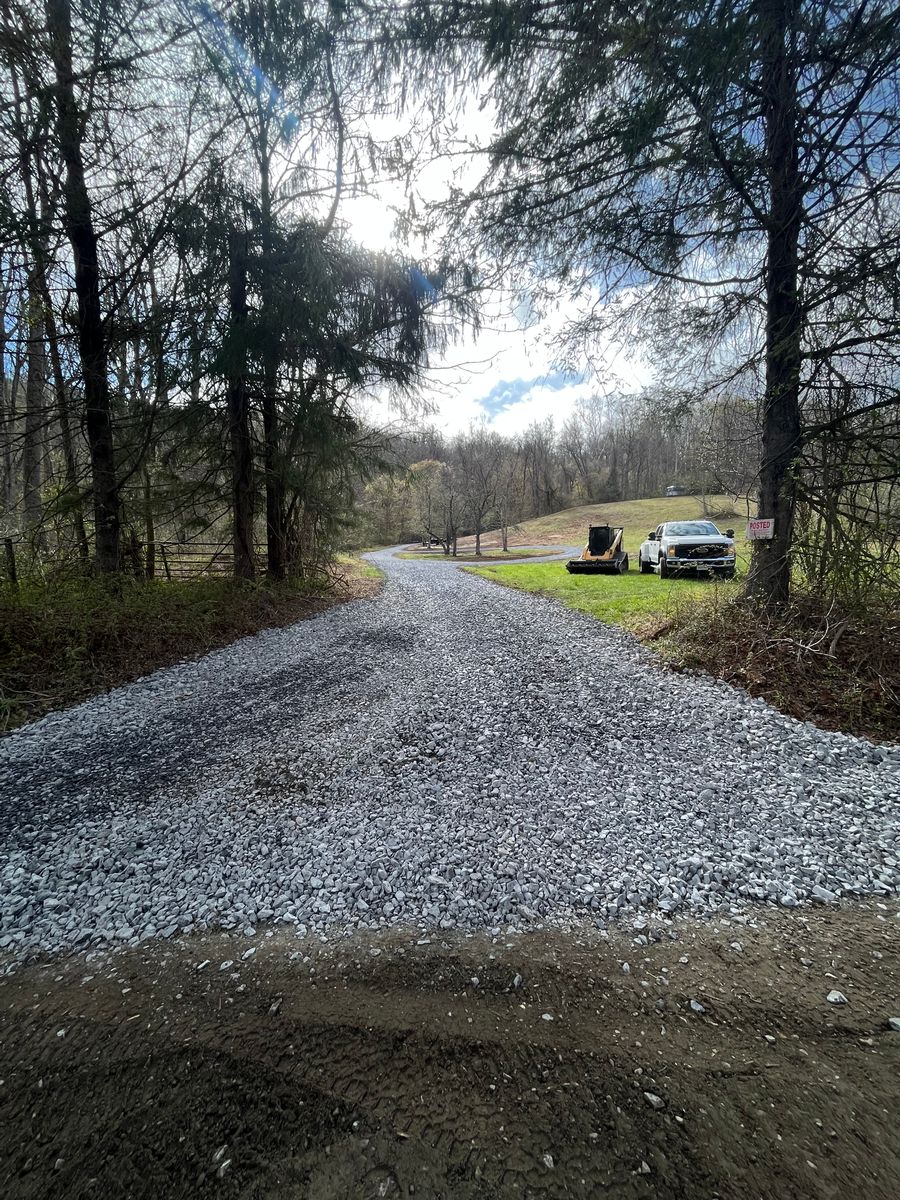 Driveway Construction for Schrock’s Land Management in Northern Virginia, Shenandoah Valley, VA