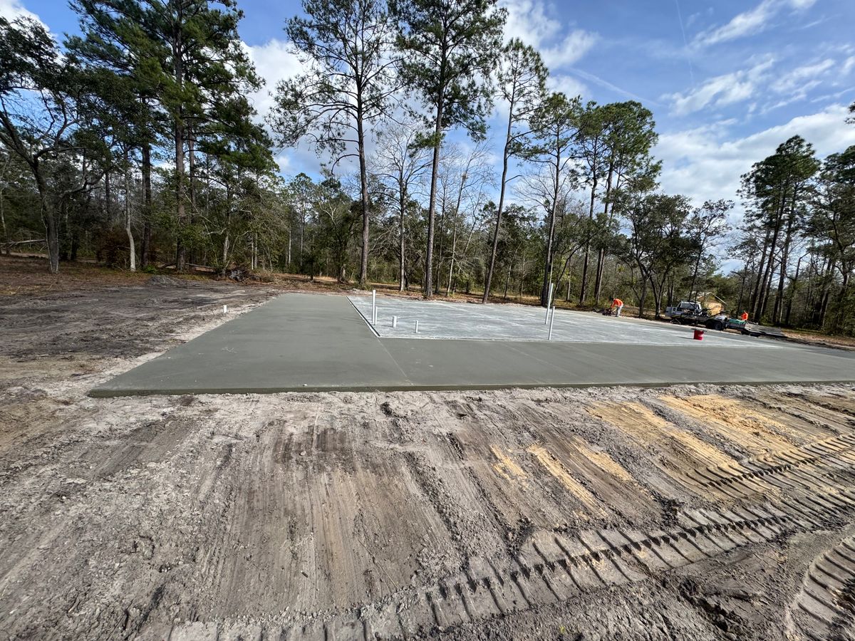 Concrete Slab Construction for Cameron Enterprises in Live Oak, FL