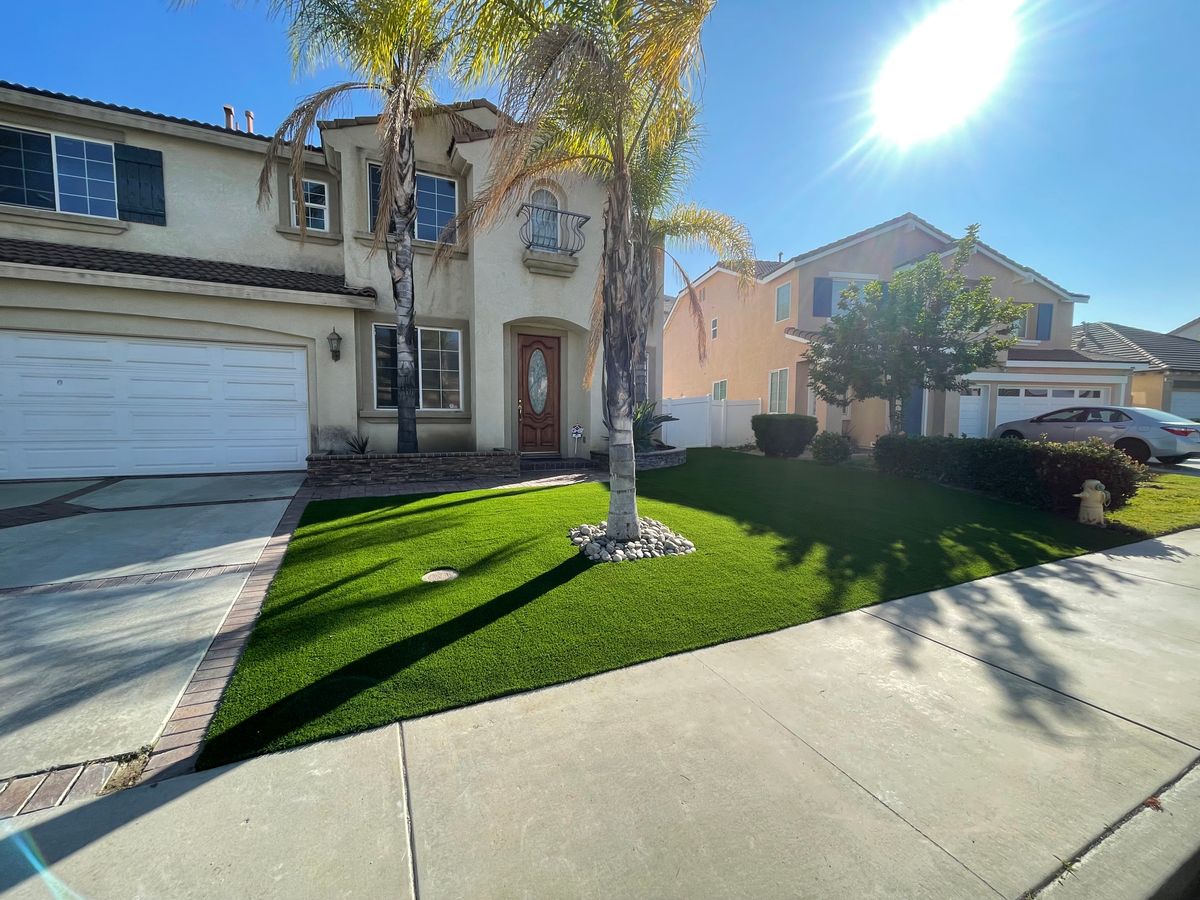 Artificial Turf Installation for Aidan Jade Landscaping in Riverside County, CA