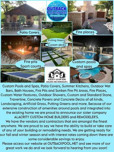 Custom Pool Design for Out Back Pool and Spa Creations in The Woodlands, TX