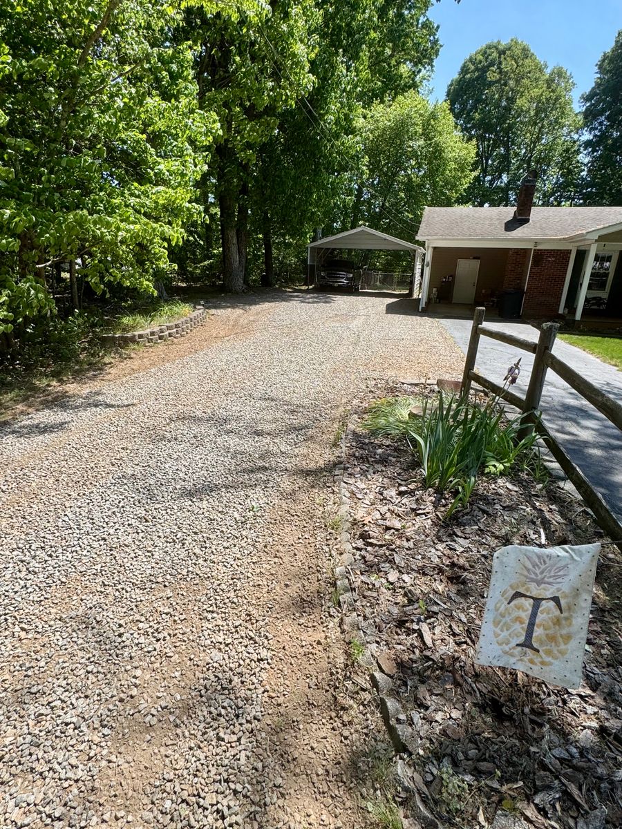 Gravel Driveway Harley Raking and Finish Grading for Malboeuf Landscaping, Inc in Kernersville, NC