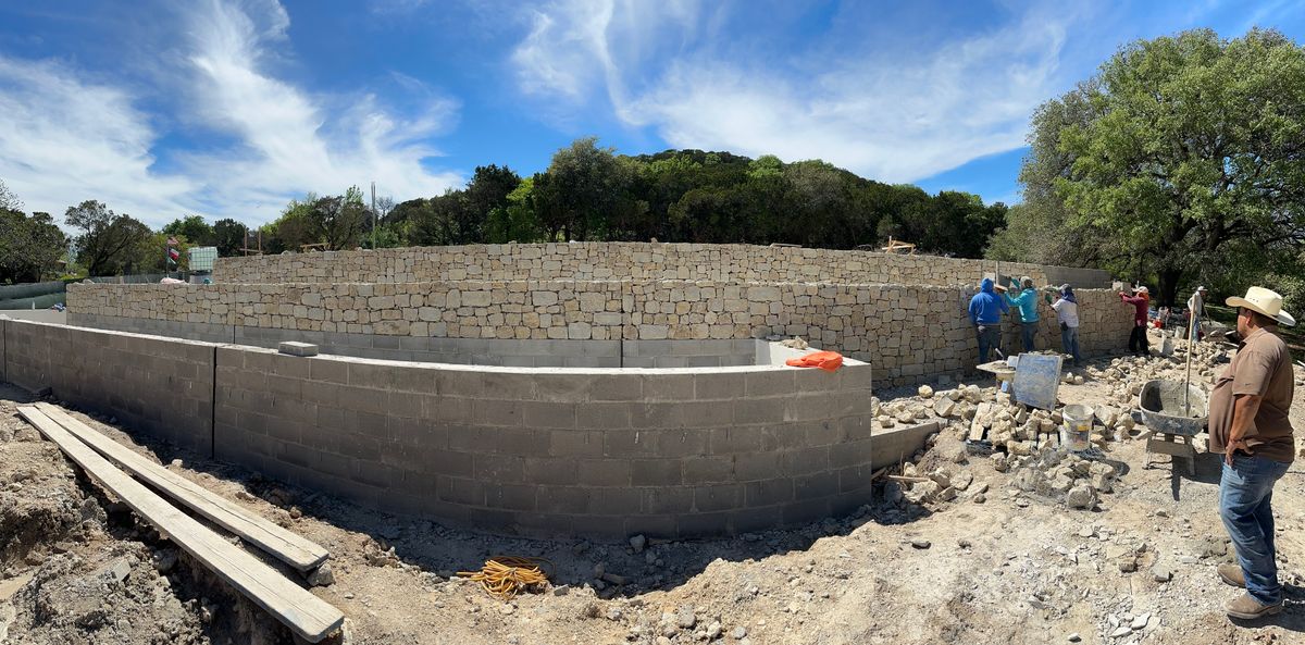 Retaining Wall Construction for Bronco Masonry Inc. in Dallas, TX